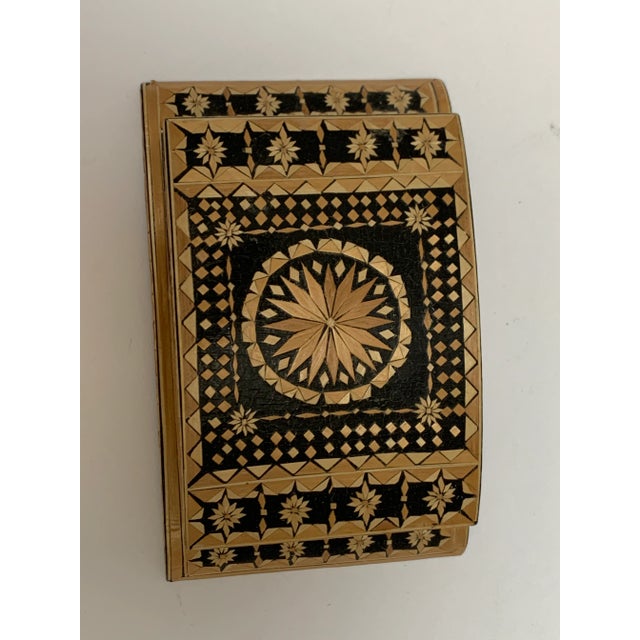 Wood Vintage Folk Art Handcrafted Velvet Lined Box For Sale - Image 7 of 7