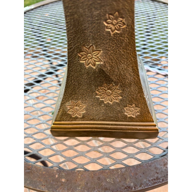 Mid-Century Modern Mid Century Hand Blown White Coin Dot Glass Lamp With Decorative Base For Sale - Image 3 of 6