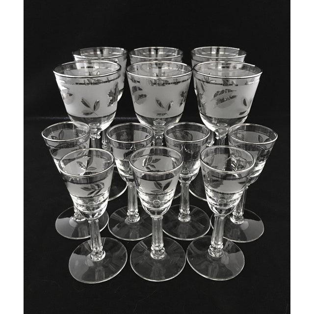 Vintage Libbey Silver Leaf Wine and Aperitif Glasses Set of 12 Chairish