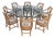 McGuire Mid Century Modern Octagonal Bamboo Dining Table & 8 Target Back Chairs For Sale