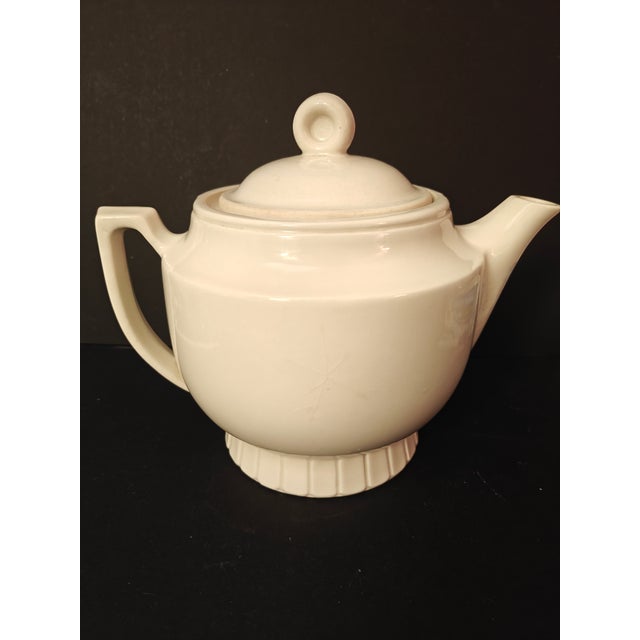 Ceramic Vintage 1930s Porcelier Vitreous China "Colonial Hearth Teapot For Sale - Image 7 of 8