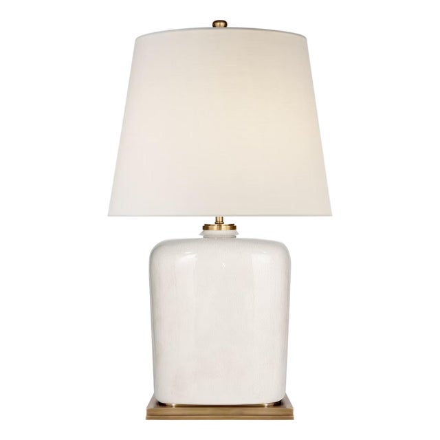 Thomas O'Brien by Visual Comfort Signature Mimi Table Lamp in Tea Stain with Linen Shade For Sale