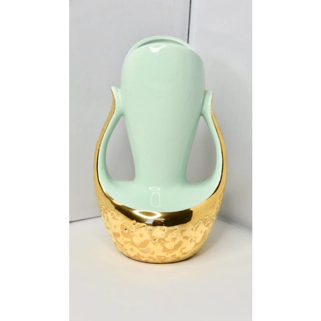 Vintage Art Deco double handled urn/vase Weeping 24k hand glazed - stamped on reverse side. In excellent condition no...