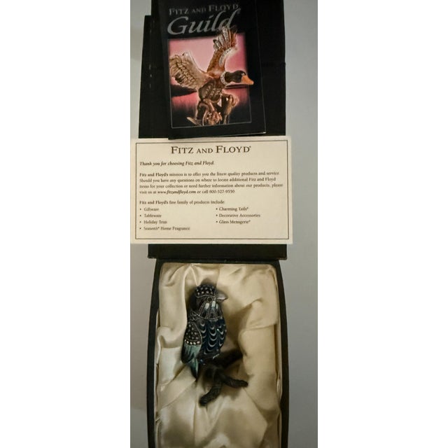 2006 Fitz and Floyd Guild Collection Jeweled Blue Hawk Figurine With Box For Sale - Image 9 of 13