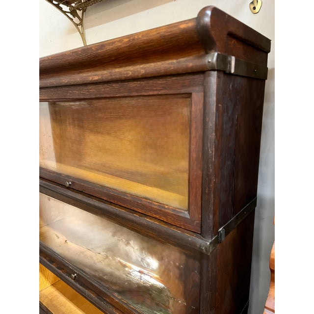 Traditional Antique Oak Five Stack Macey's Barrister Bookcase W/Drawer For Sale - Image 3 of 8