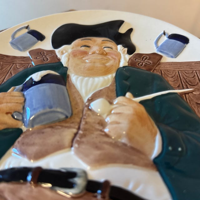 American Man With Pipe Decorative Plate For Sale - Image 3 of 5