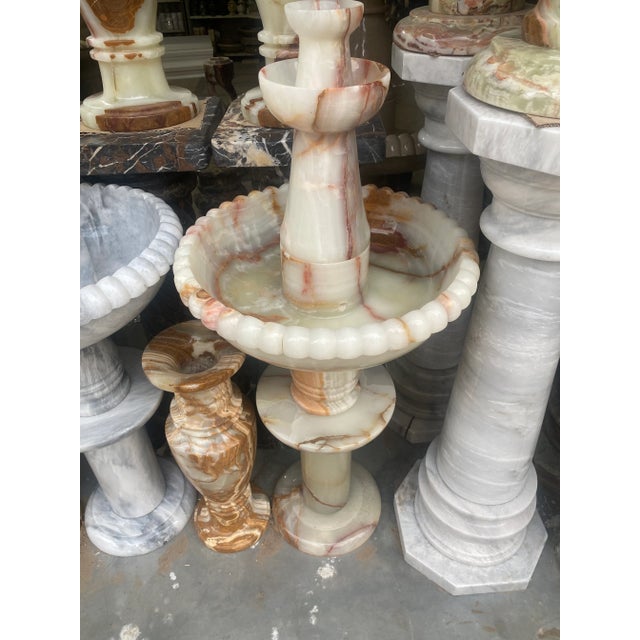 2020s Handcrafted Multicolor Onyx Water Fountain – 45 Inches Tall For Sale - Image 5 of 6
