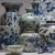 Ceramic Vintage Chinese Blue & White Peony Brush Pot For Sale - Image 7 of 8