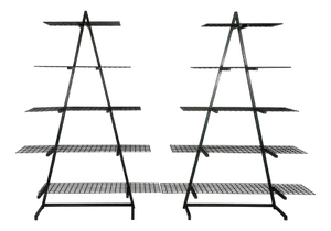 Italian Modern Self-Supporting Bookcases in Dark Green Metal, 1980s, Set of 2