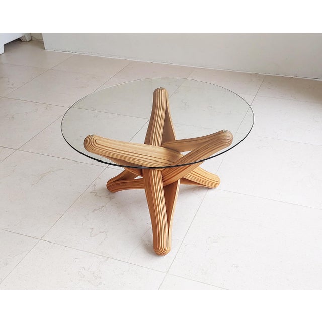 Mid-Century Modern "Lock" Caramel Bamboo Coffeetable For Sale - Image 3 of 8