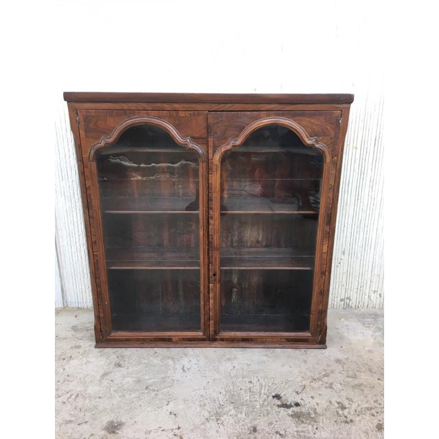French Provincial Plantation Style Walnut Vitrine, Bookcase, 19th Century For Sale - Image 16 of 18