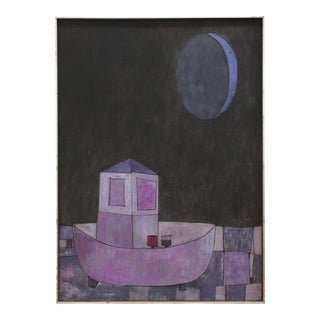 Abstract Night Painting- Circa 60s by Helen Dunham For Sale