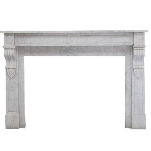 19th Century Louis Philippe Carrara Marble Fireplace Mantel For Sale - Image 6 of 6