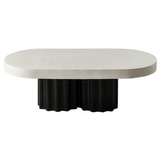Ivory and Black Oval Coffee Table by Perler For Sale