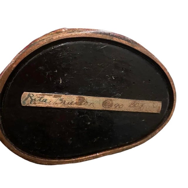 1990s Enamel on Copper Vase Signed Rita Brierton For Sale - Image 4 of 4