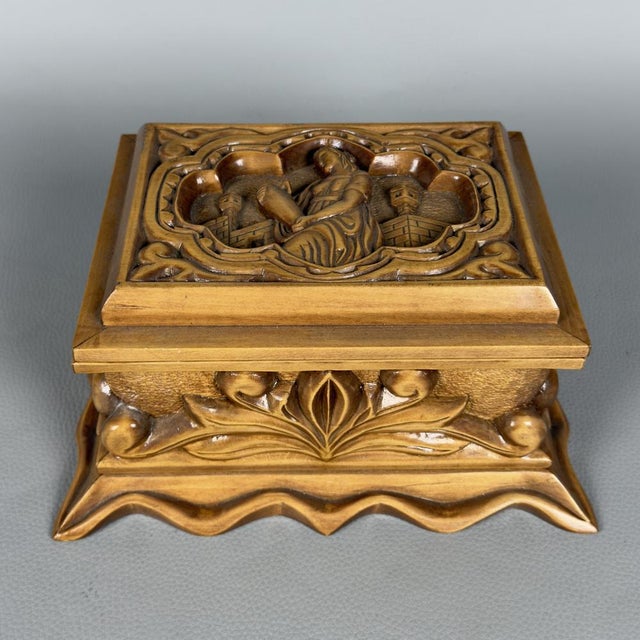 Vintage Hand-Carved Wooden Jewelry Box by Ignoto, 1960s For Sale - Image 6 of 16