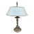 Mid-20th Century Neoclassical Brass Lamp With White Tole Shade For Sale