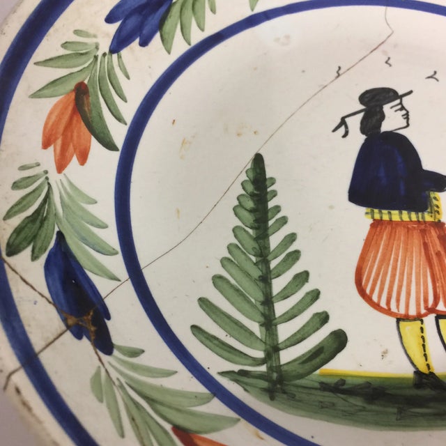 Antique French Quimper Bowls - A Pair For Sale - Image 5 of 8