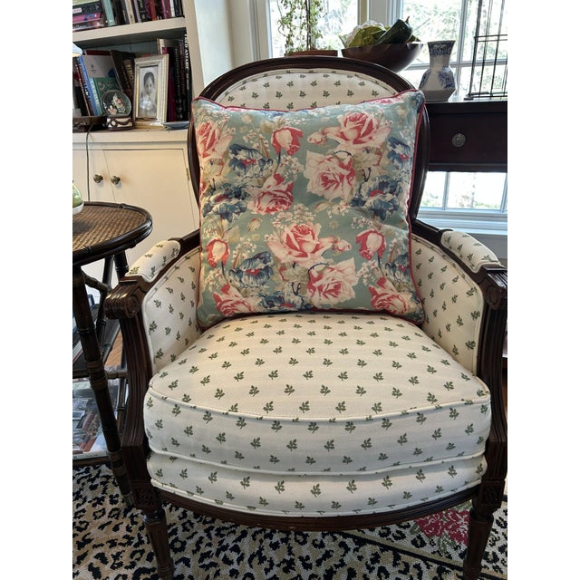 Grace Turquoise by Rose Cumming 21 X 21 Decorative Pillow With Down/Feather Insert For Sale - Image 4 of 4