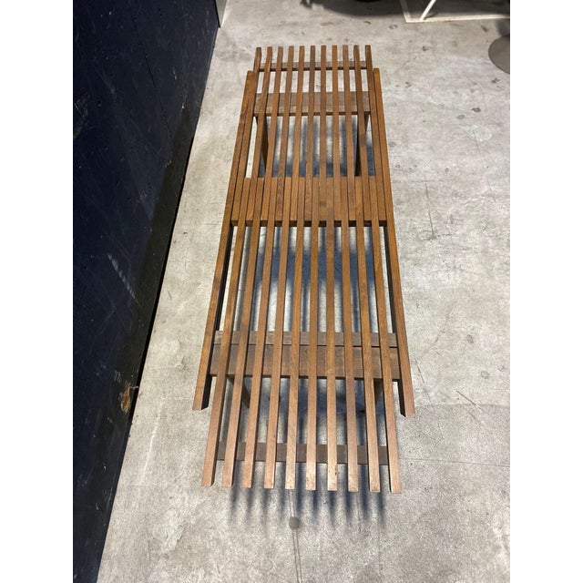 1960's Modernist Slatted Adjustable Bench For Sale - Image 10 of 10