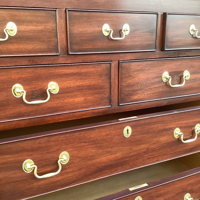 1980s Henkel Harris Genuine Mahogany Tall Chest of Drawers, Chippendale Style – Finish 29 For Sale - Image 9 of 15