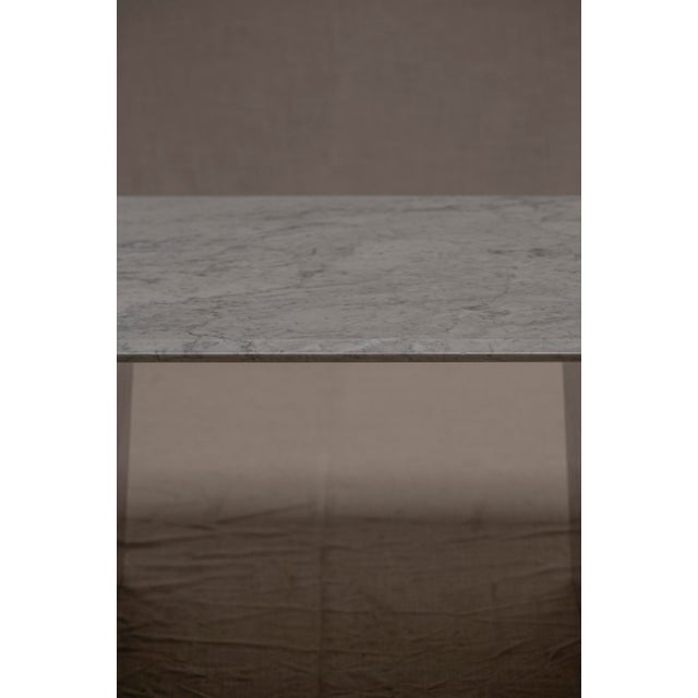 Architectural White Marble Dining Table, 1970s For Sale - Image 10 of 17