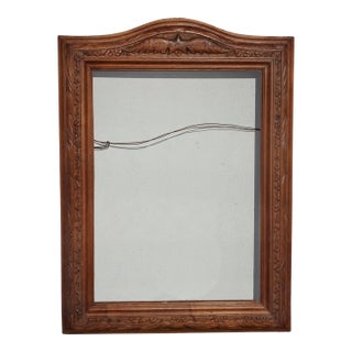 Vintage Solid Wood Brown Federal Style Picture Frame W an Eagle Motif For Sale