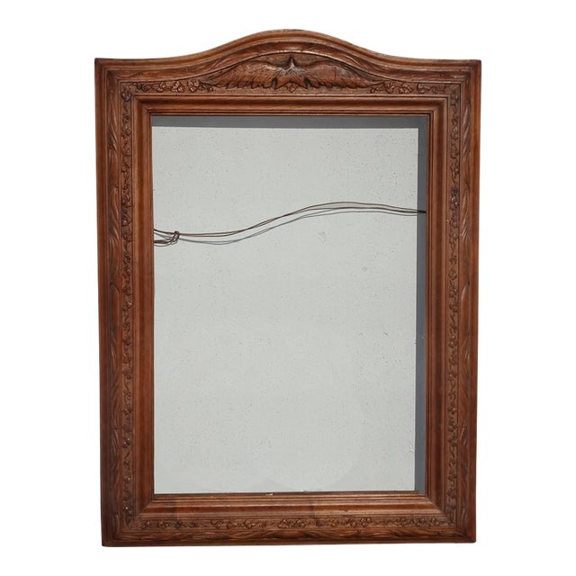 Vintage Solid Wood Brown Federal Style Picture Frame W an Eagle Motif For Sale