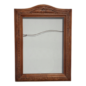Vintage Solid Wood Brown Federal Style Picture Frame W an Eagle Motif