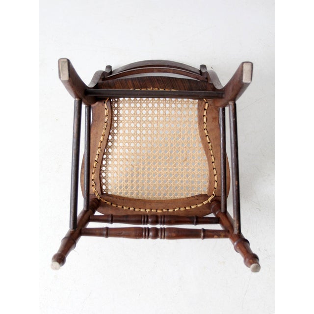 Antique American Cane Seat Ladder Back Chair For Sale - Image 13 of 14