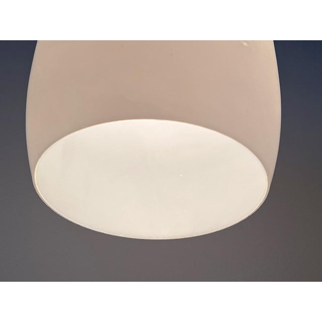 Mid-Century Italian Teak and Milk Glass Pendant, 1960s For Sale - Image 10 of 15