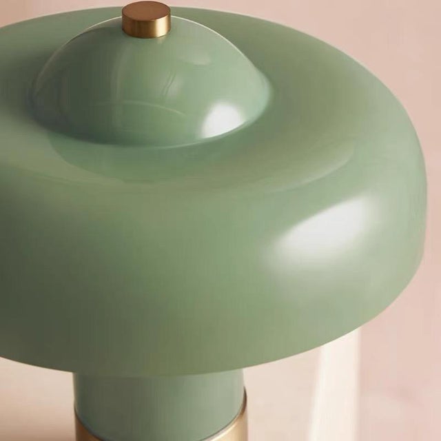 2020s Gradient Cyan Glaze Glass & Iron Table Lamp For Sale - Image 5 of 6