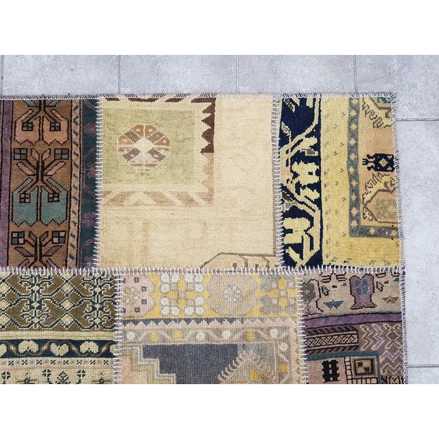 Textile Mid 20th Century Oushak Biege Wool Runner For Sale - Image 7 of 10