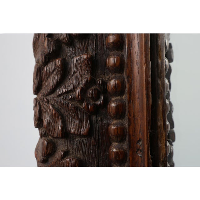 Large Antique French Carved Oak Mirror, 19th Century For Sale - Image 4 of 12
