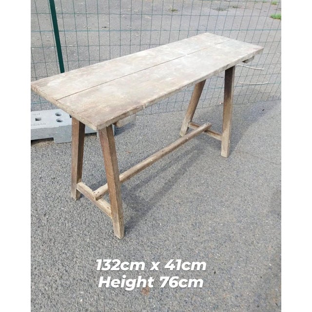 Wood French Laundry Table, 1880 For Sale - Image 7 of 9