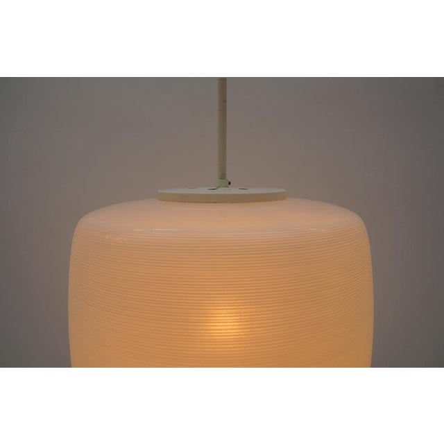 Striped and Etched Glass Ceiling Lamp by Wilhelm Wagenfeld for Peill & Putzler, 1954 For Sale - Image 12 of 15