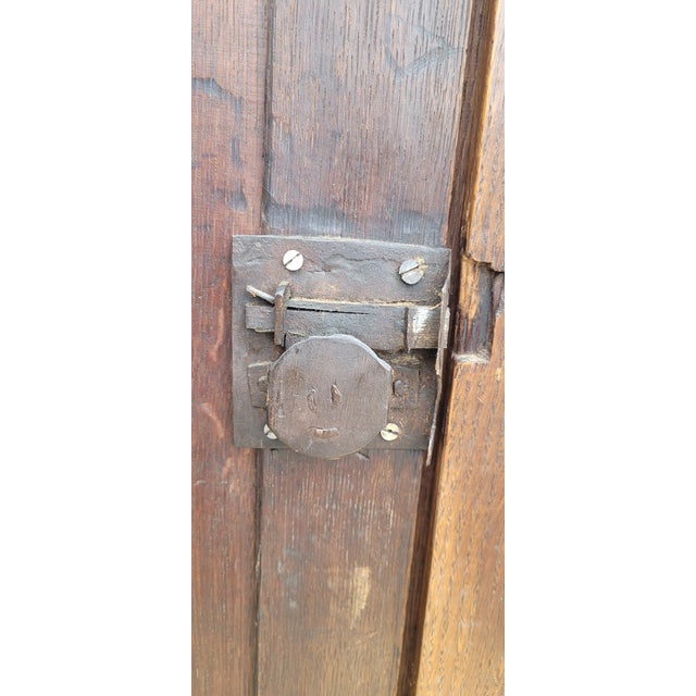 Wood A Pair of French Oak Antique Intetior Doors For Sale - Image 7 of 11