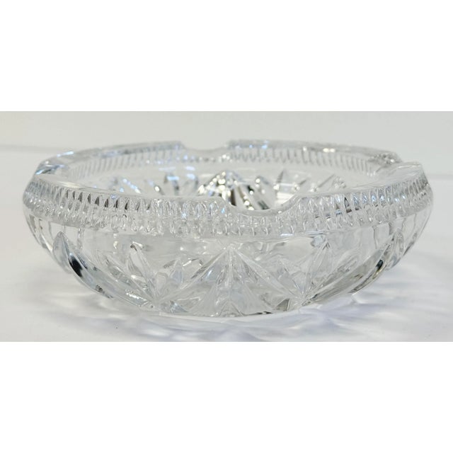 Traditional Vintage Round Cut Glass Display or Trinket Dish or Ashtray For Sale - Image 3 of 7