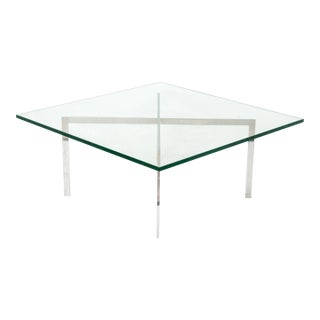 Barcelona Glass Coffee Table by Mies Van Der Rohe and Lily Reich Knoll 1960s Bauhaus For Sale