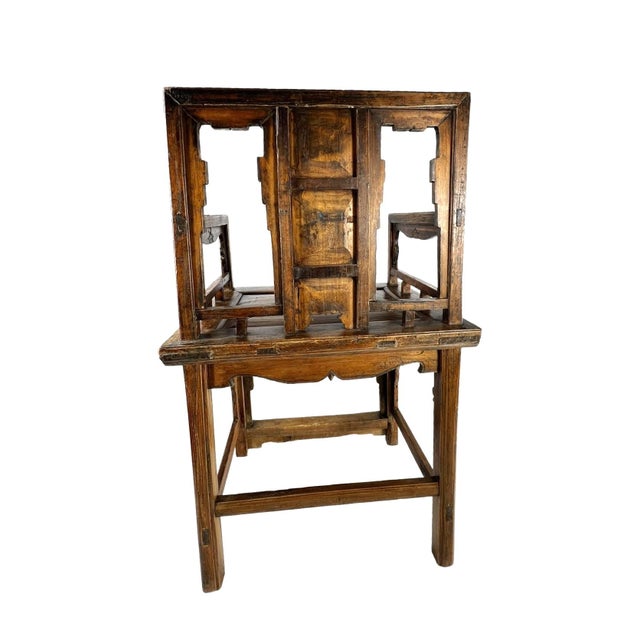 Pair of Chinese Antique Armchairs With Carvings For Sale - Image 10 of 13