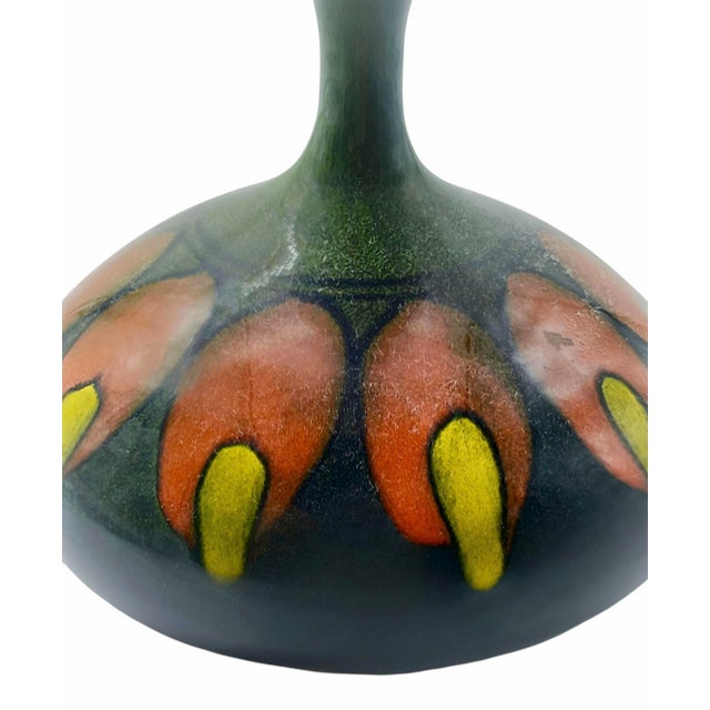 Hand-Painted Ceramic Hourglass Vase, Italy, 1950s For Sale - Image 4 of 7