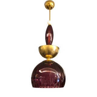 Mid-Century Murano Glass Malva Cup Lamp For Sale