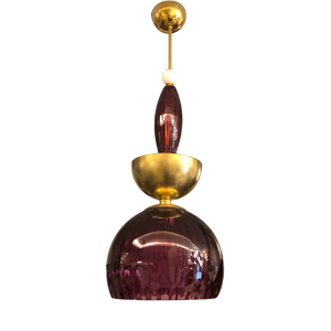 Mid-Century Murano Glass Malva Cup Lamp