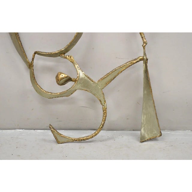 1980s Colbert Collins 1980s Steel Metal Brutalist Ribbon Dancers Wall Art Sculpture For Sale - Image 5 of 12