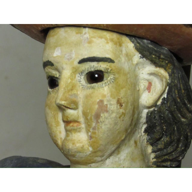 18th/19th Century Spanish Colonial Santo Figure Lamp For Sale - Image 18 of 18