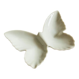 White Ceramic Butterfly Tray For Sale
