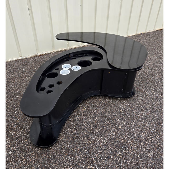 1960s Vintage Grand Server Boomerang Coffee Table Bar Combo Attributed to A.H Stock For Sale - Image 5 of 10