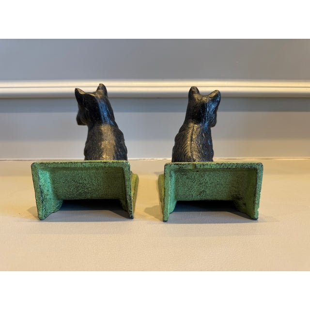 A Pair of Vintage Cast-Iron Scottie Dog Bookends For Sale In New York - Image 6 of 8