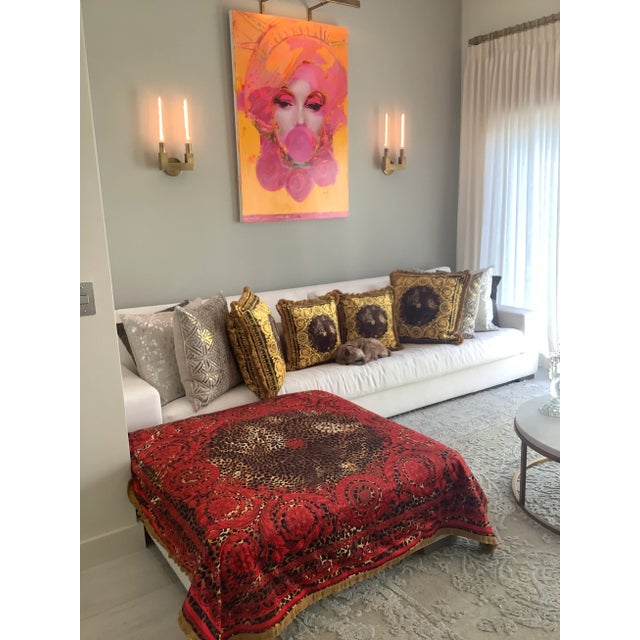 Versace Versace Fabric Velvet Throw For Sale - Image 4 of 13