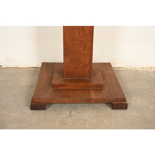 Stickley Brothers Style Antique Mission Oak Arts & Crafts Pedestal or Plant Stand, Circa 1910 For Sale - Image 9 of 12